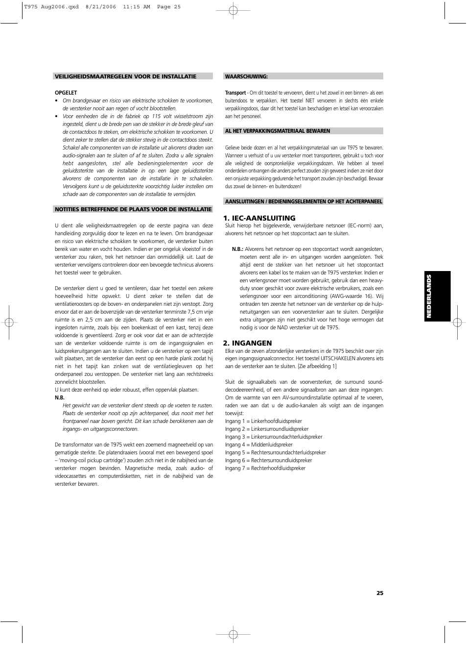 NAD T975 User Manual | Page 25 / 54
