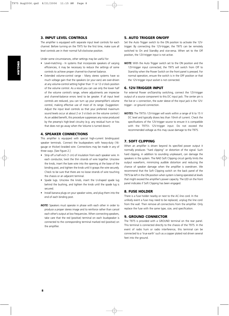 NAD T975 User Manual | Page 8 / 54