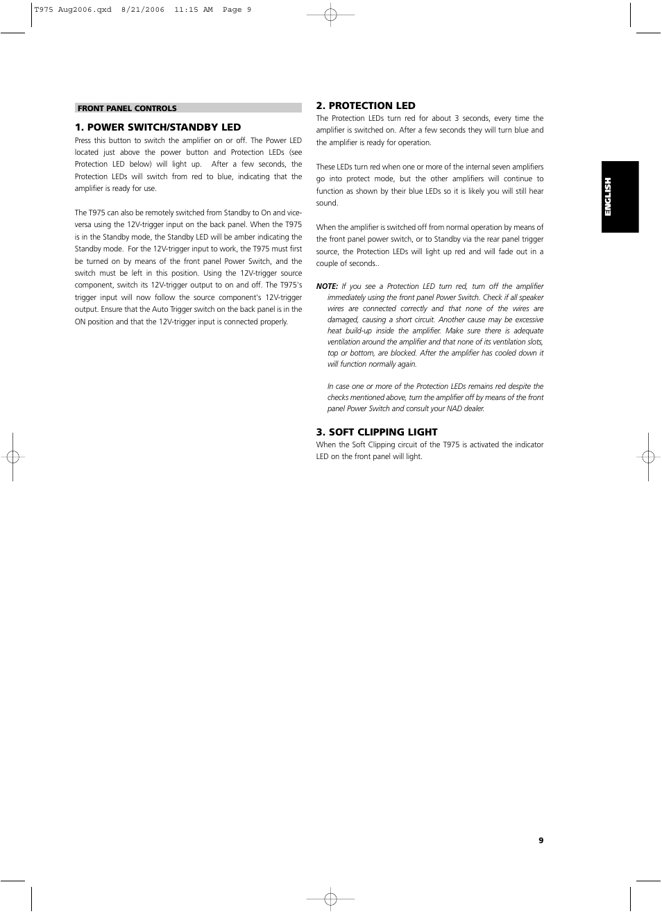 NAD T975 User Manual | Page 9 / 54