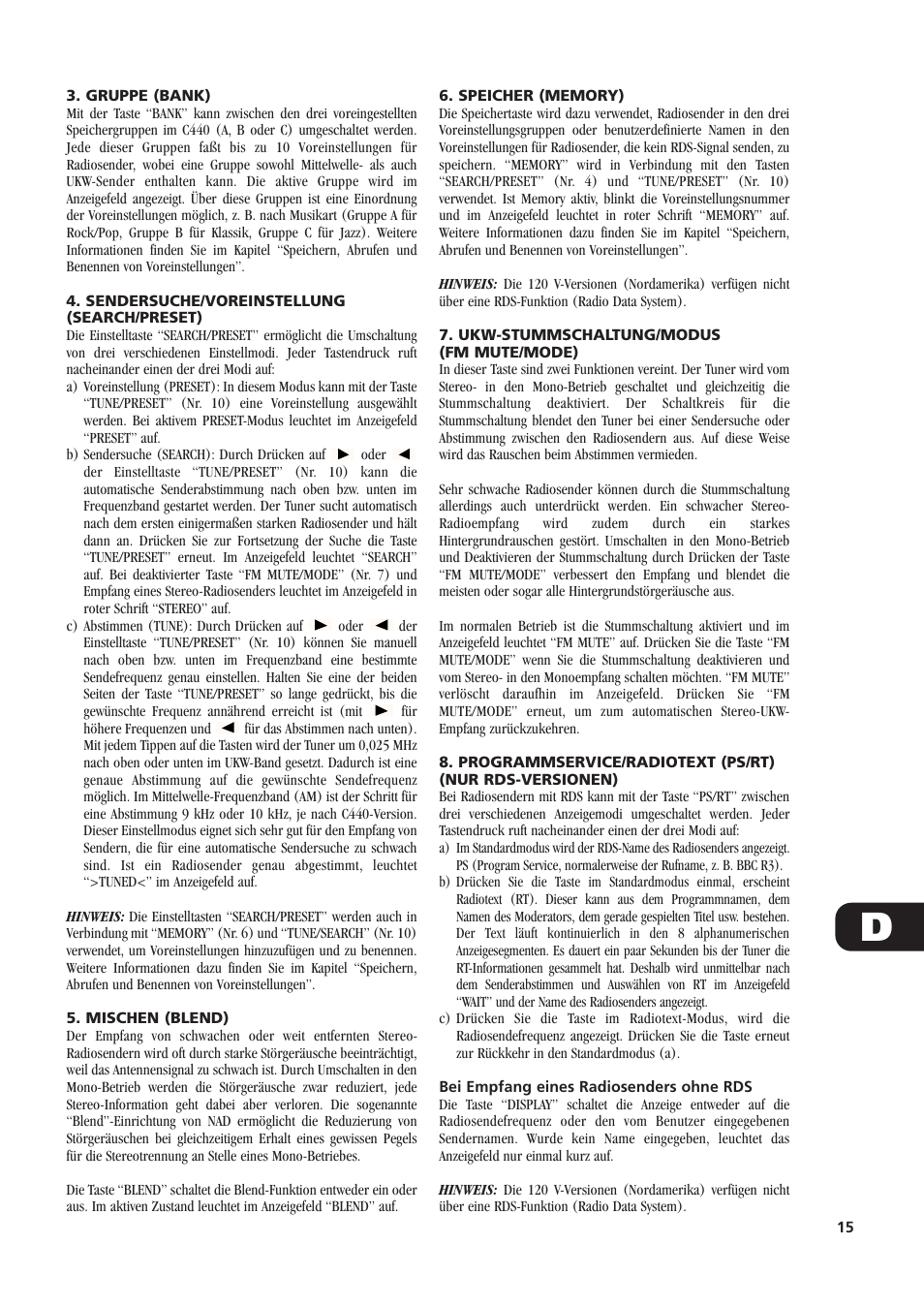 NAD C440 User Manual | Page 15 / 38