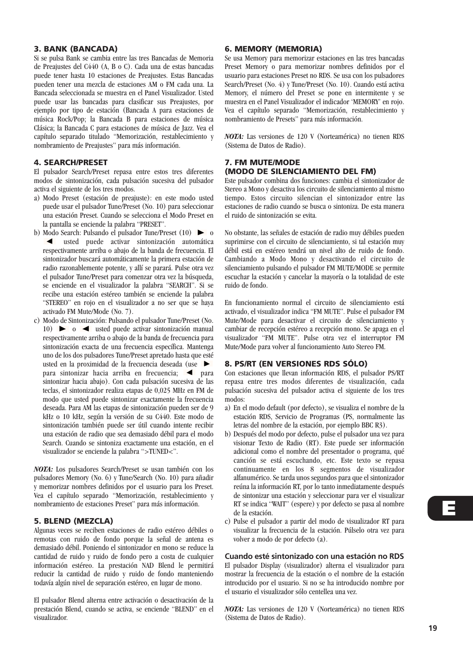 NAD C440 User Manual | Page 19 / 38