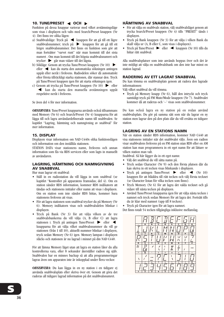 NAD C440 User Manual | Page 36 / 38