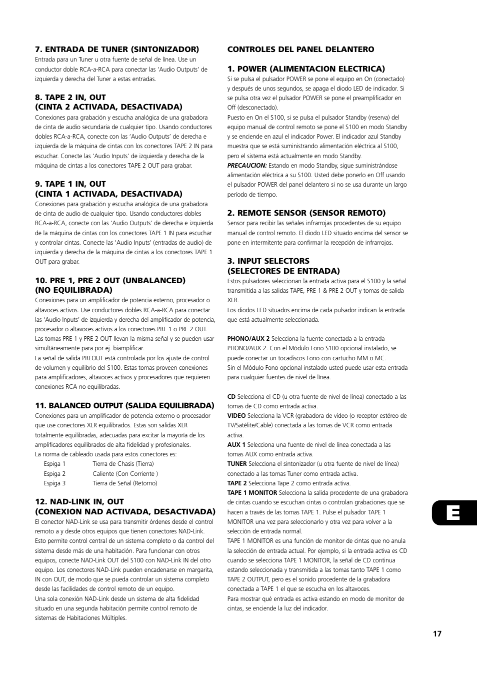 NAD S100 User Manual | Page 17 / 32