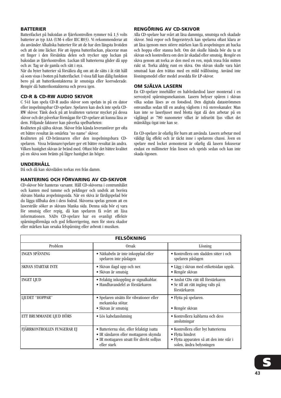 NAD C521 User Manual | Page 43 / 44