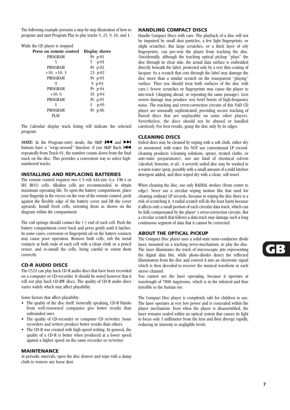 NAD C521 User Manual | Page 7 / 44