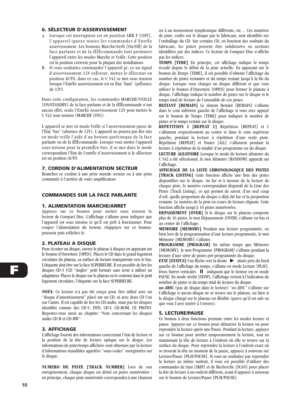 NAD C 542 User Manual | Page 10 / 44