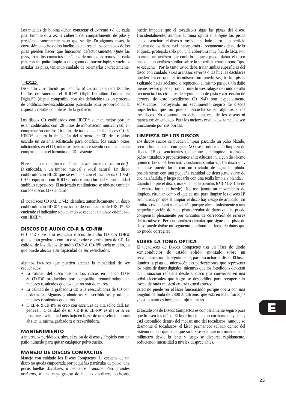 NAD C 542 User Manual | Page 25 / 44