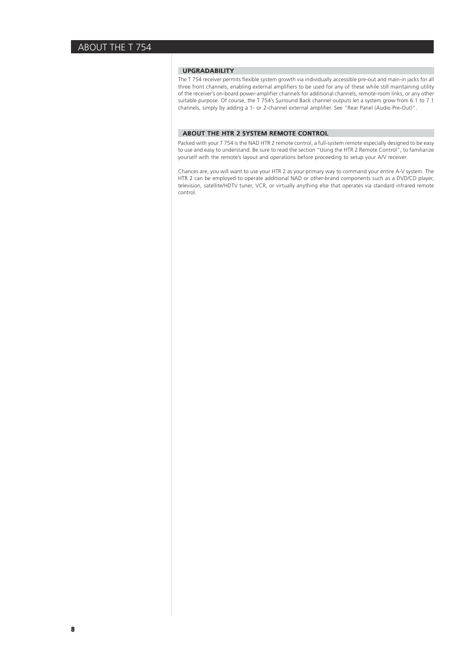 About the t 75 4 | NAD T 754 User Manual | Page 8 / 32