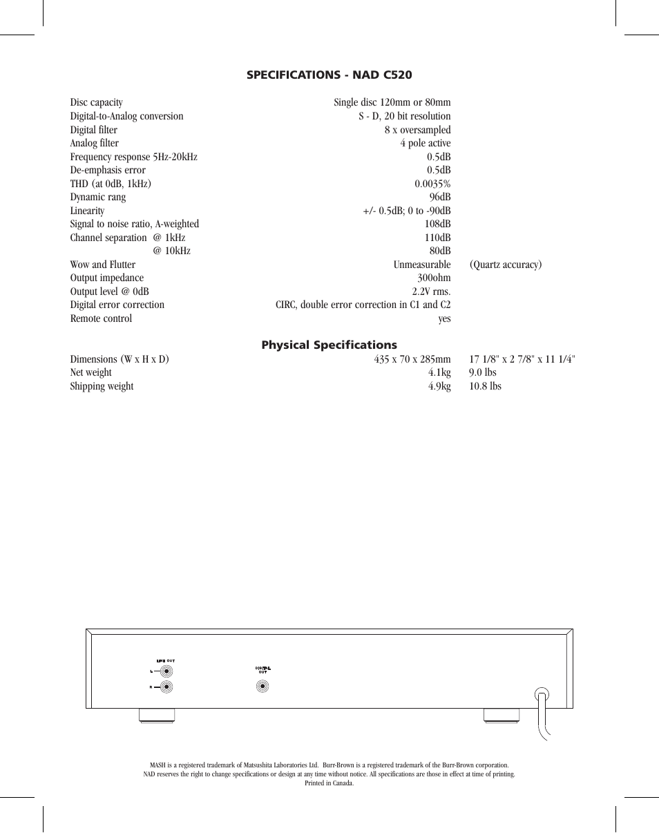 NAD C520 User Manual | Page 2 / 2