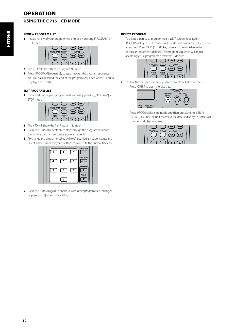 Operation | NAD C715 User Manual | Page 12 / 24