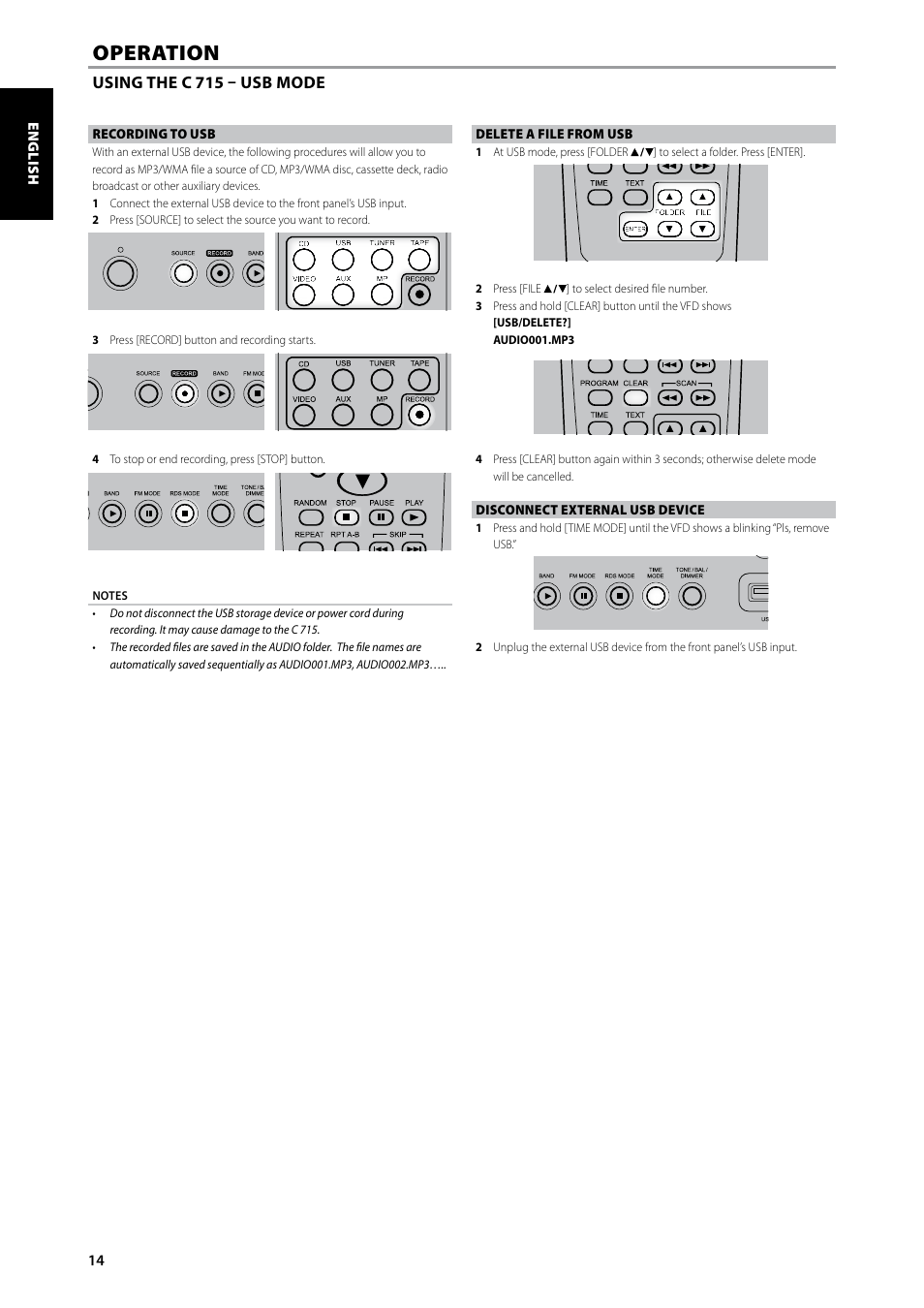 Operation | NAD C715 User Manual | Page 14 / 24