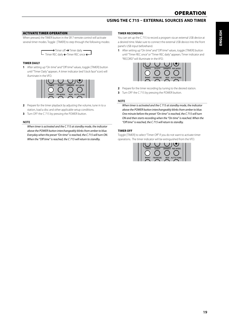 Operation | NAD C715 User Manual | Page 19 / 24