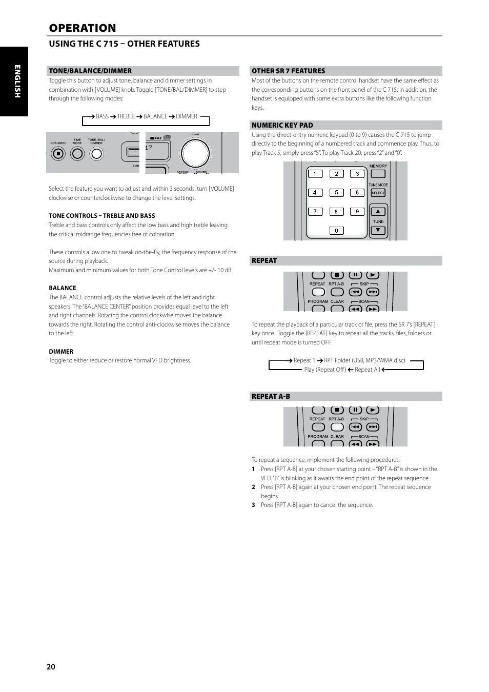 Operation | NAD C715 User Manual | Page 20 / 24