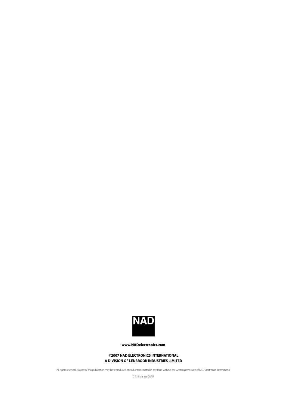 NAD C715 User Manual | Page 24 / 24