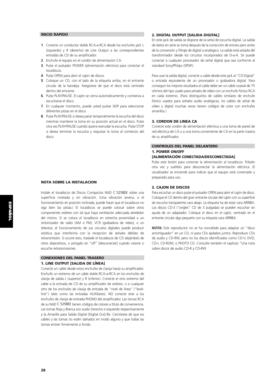 NAD C 525BEE User Manual | Page 28 / 50