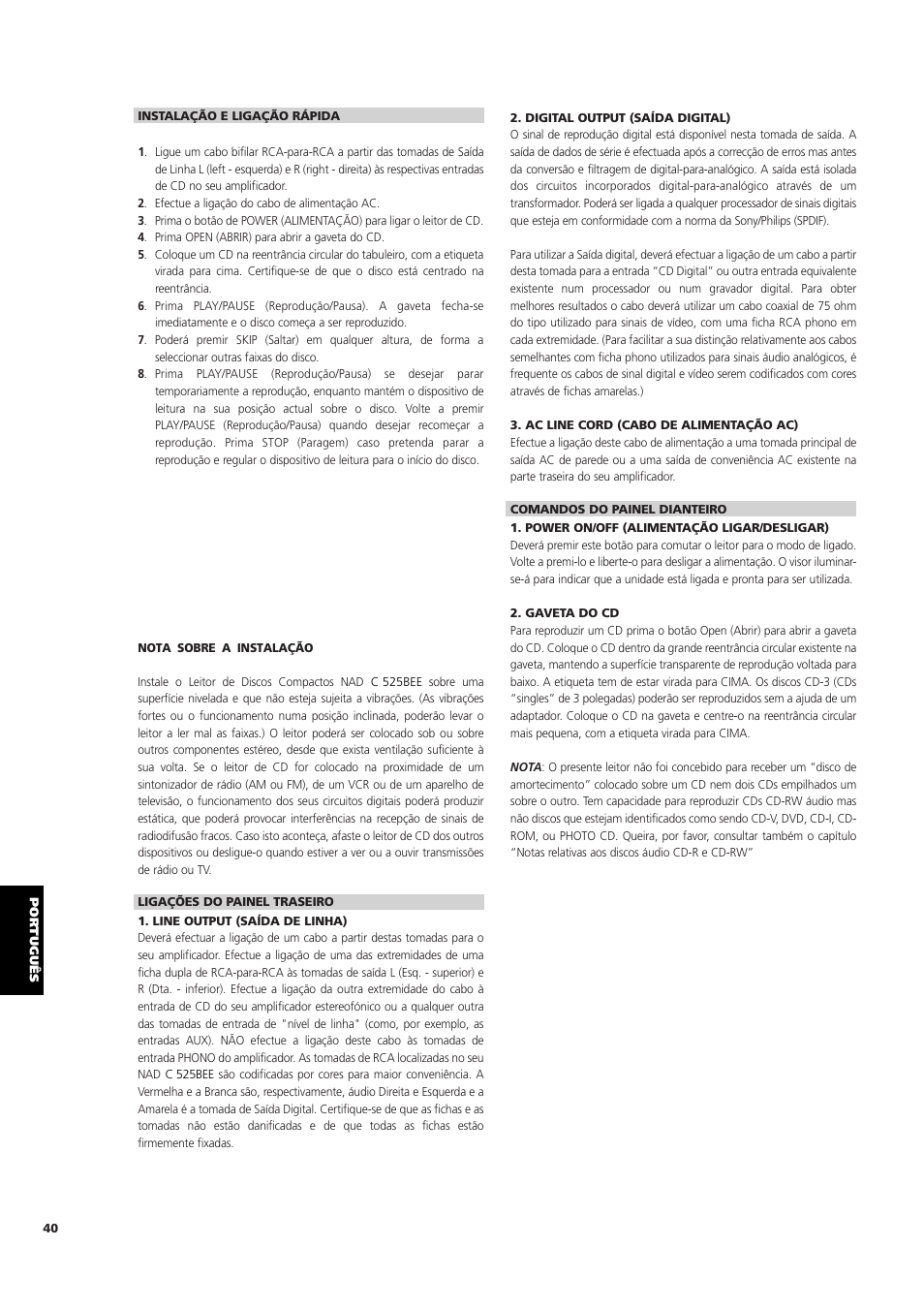 NAD C 525BEE User Manual | Page 40 / 50