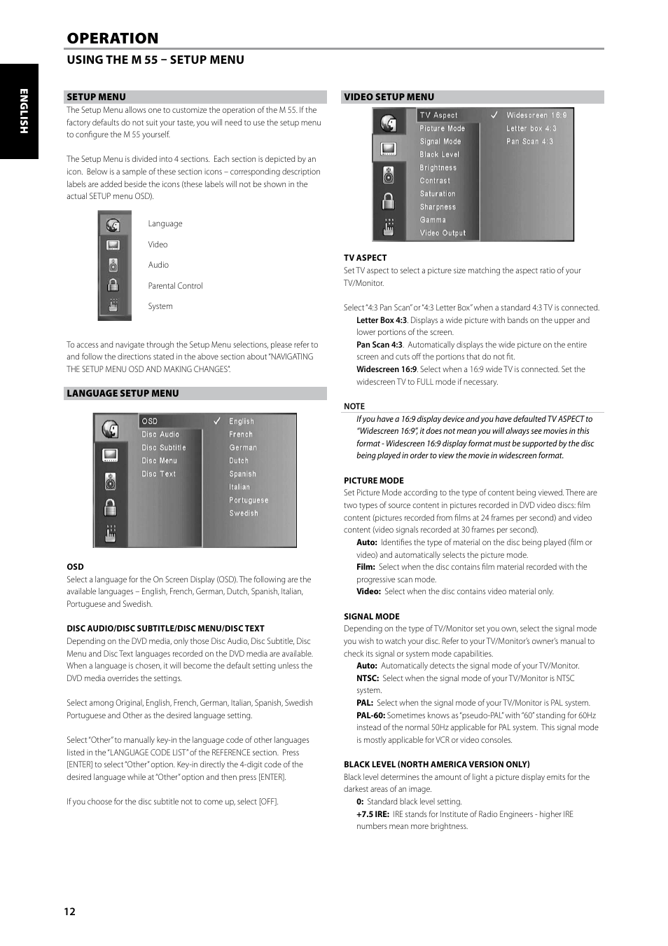 Operation | NAD DVD / SACD / MP3 PLAYER M55 User Manual | Page 12 / 26