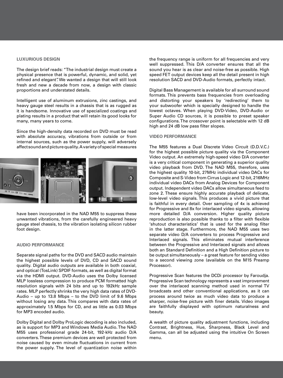 NAD M55 User Manual | Page 2 / 4