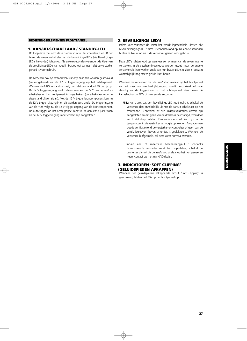 NAD Masters Series M25 User Manual | Page 27 / 54