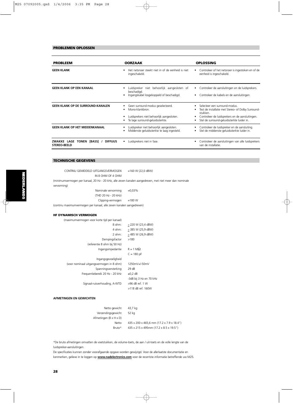 NAD Masters Series M25 User Manual | Page 28 / 54