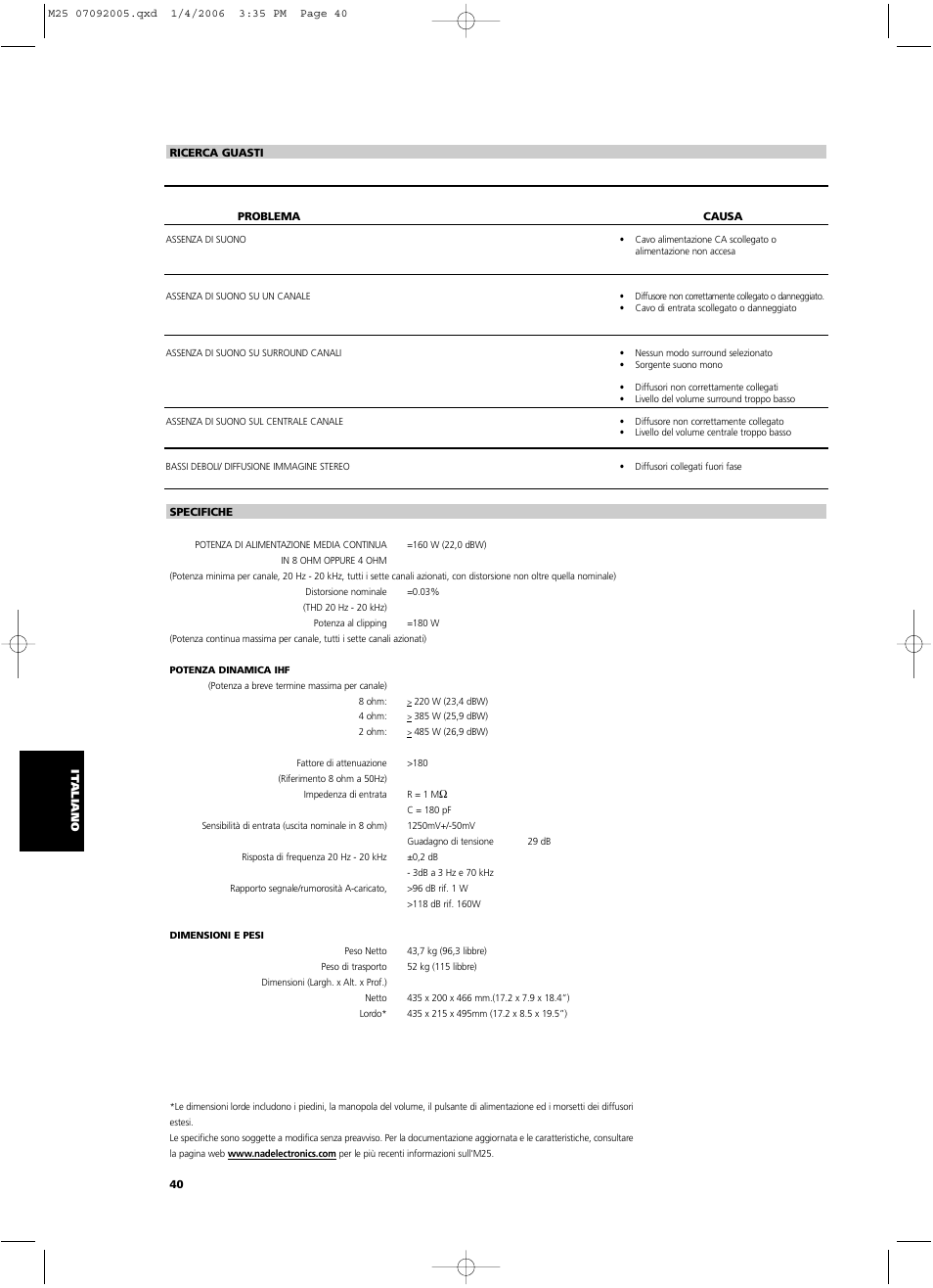 NAD Masters Series M25 User Manual | Page 40 / 54