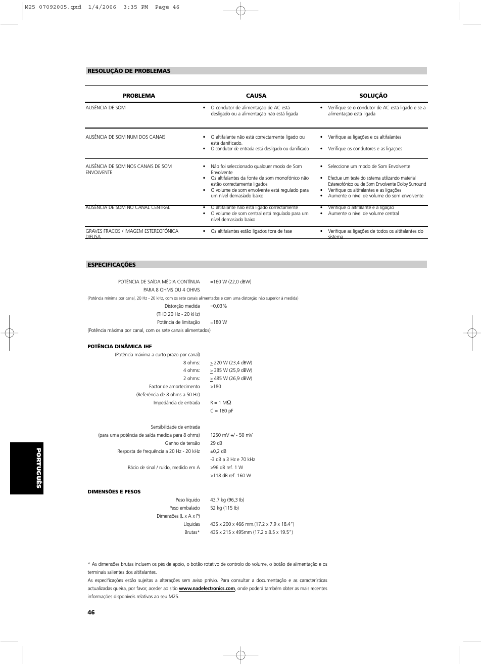 NAD Masters Series M25 User Manual | Page 46 / 54