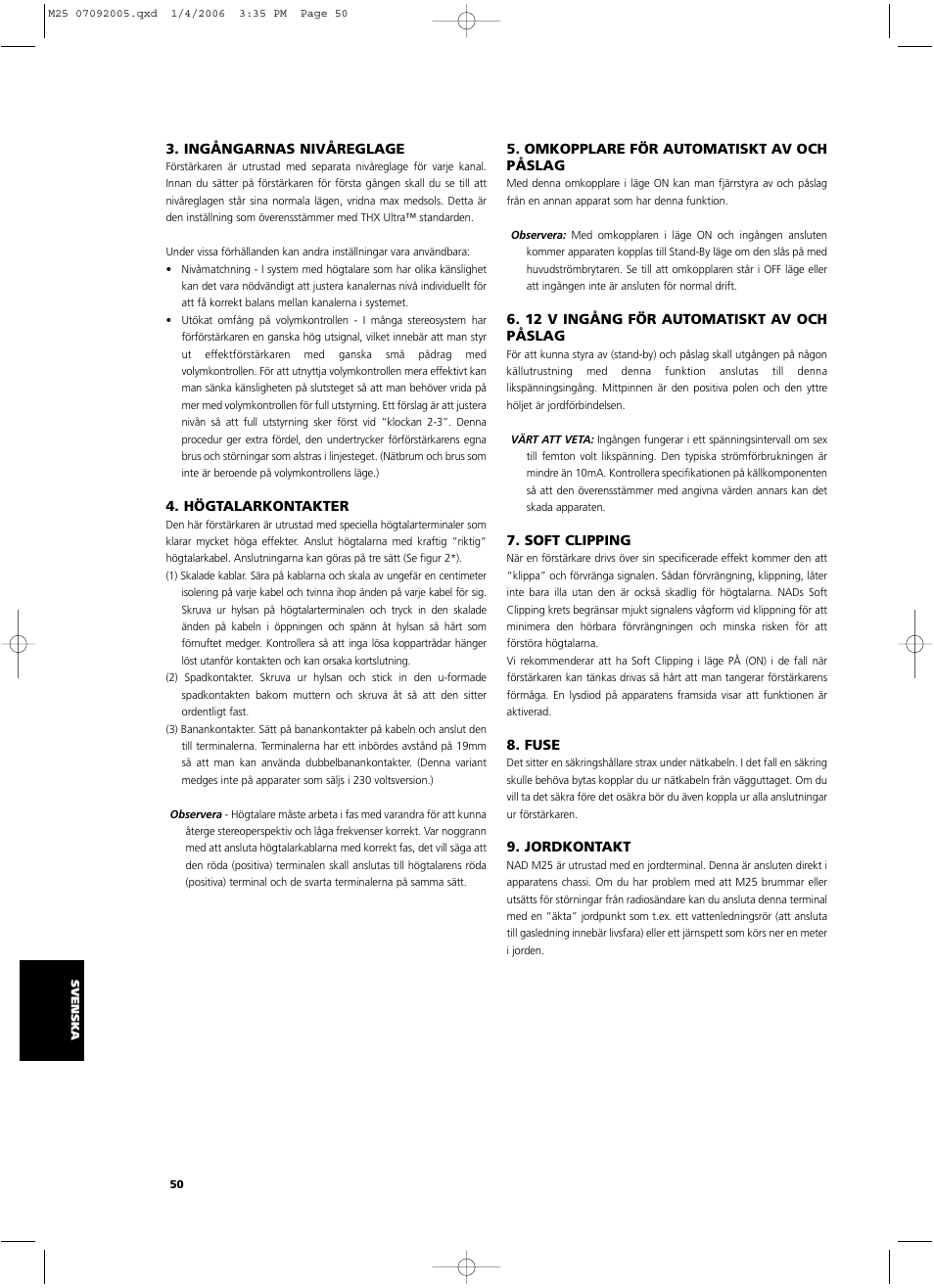 NAD Masters Series M25 User Manual | Page 50 / 54