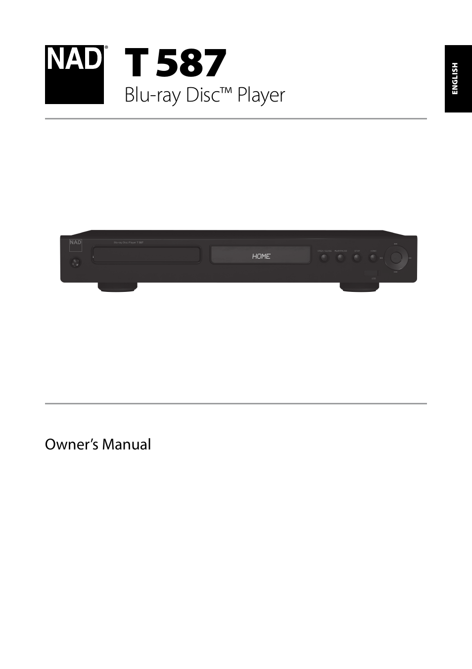NAD Blu-ray Disc Player T587 User Manual | 24 pages
