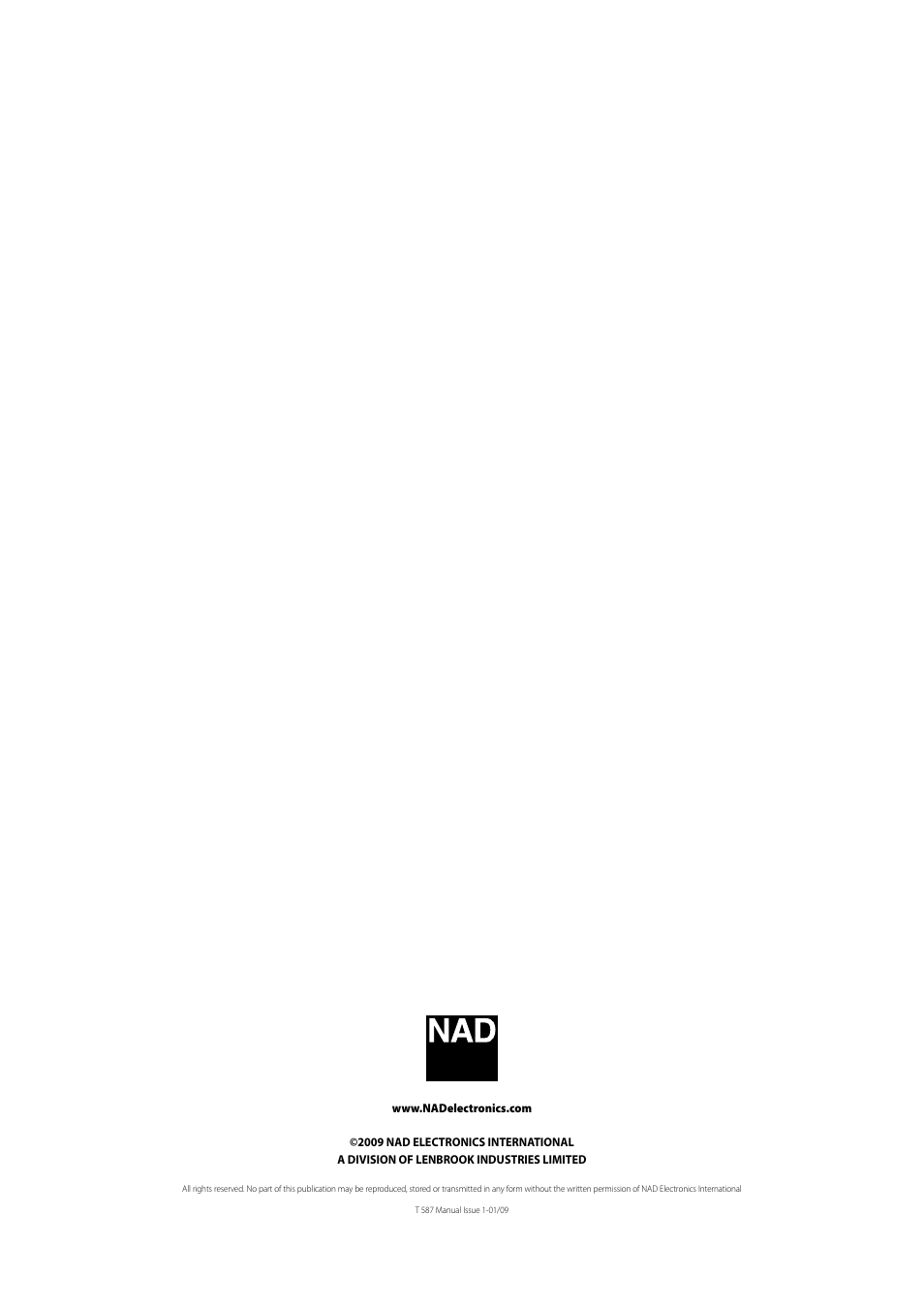NAD Blu-ray Disc Player T587 User Manual | Page 24 / 24