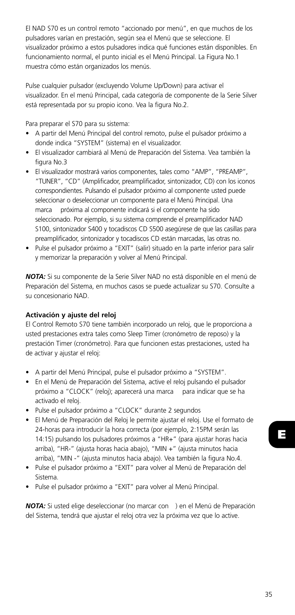 NAD SYSTEM REMOTE CONTROL S70 User Manual | Page 35 / 64