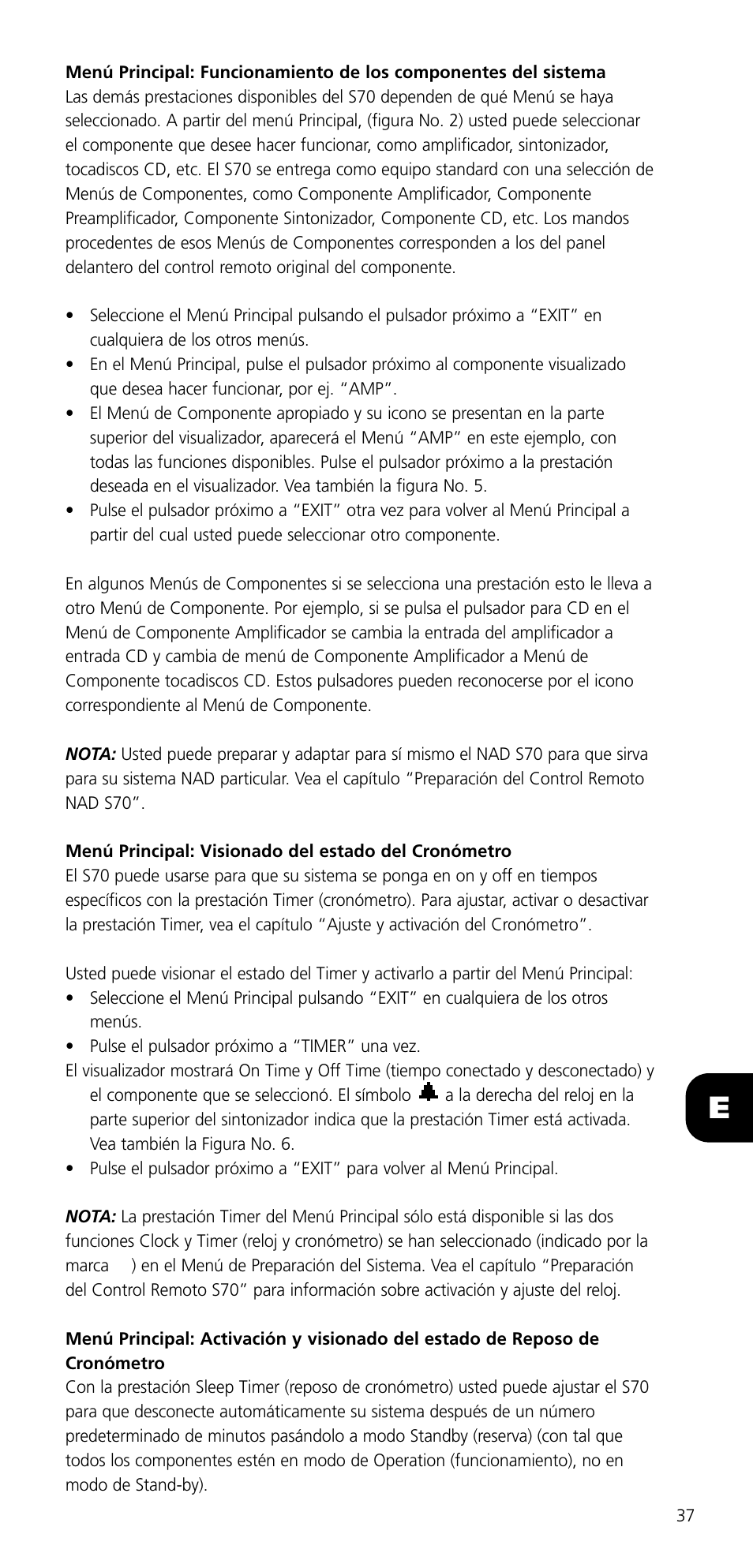 NAD SYSTEM REMOTE CONTROL S70 User Manual | Page 37 / 64