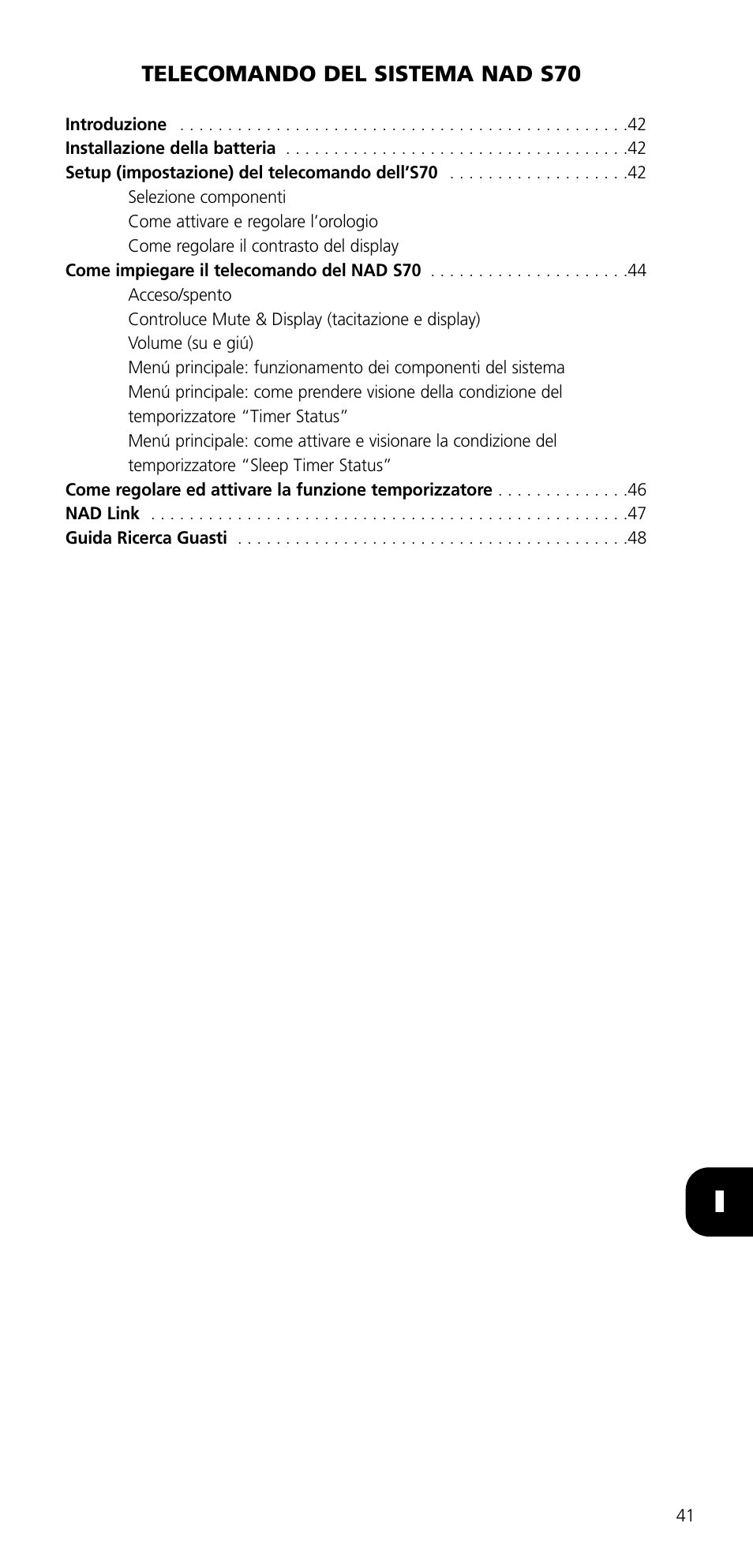 NAD SYSTEM REMOTE CONTROL S70 User Manual | Page 41 / 64