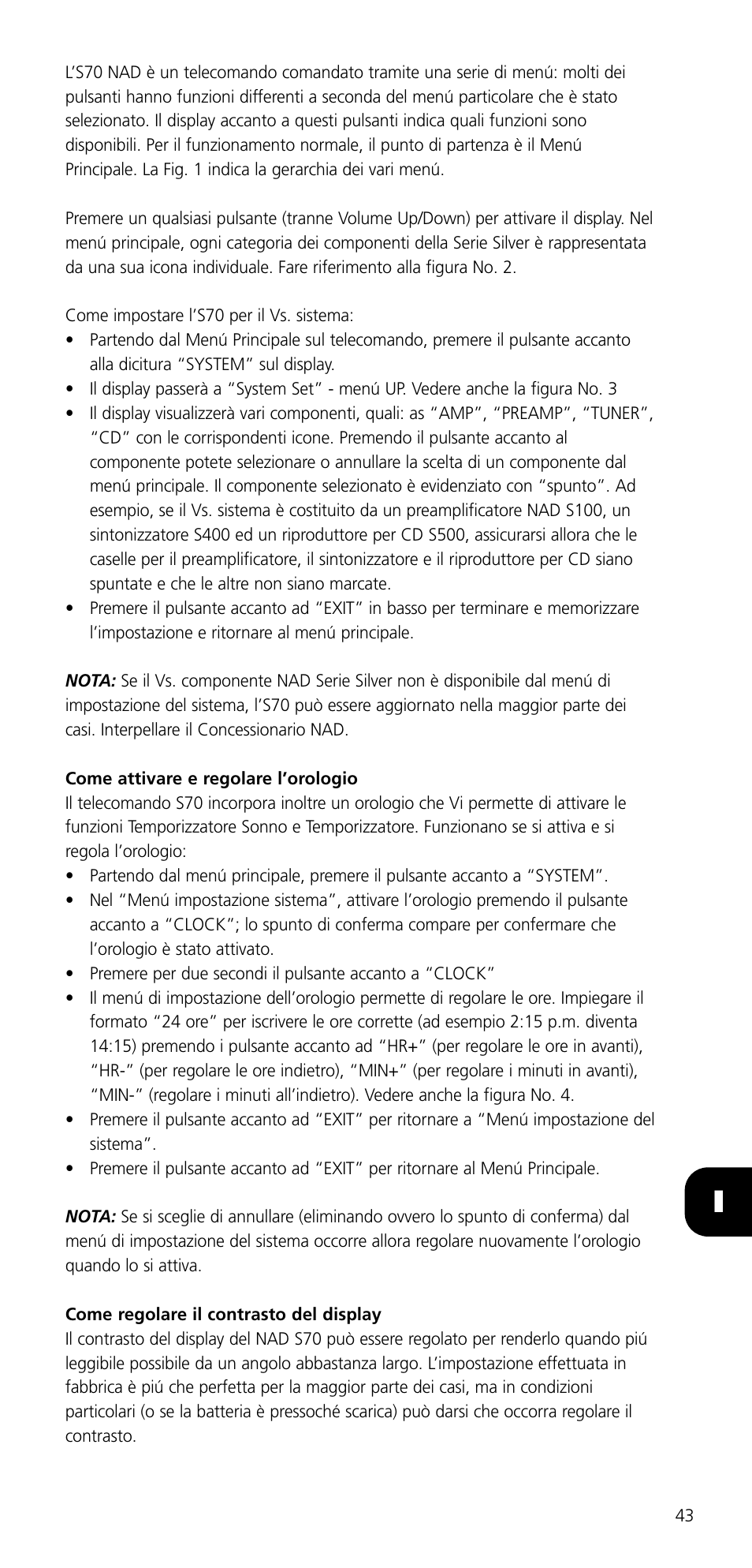 NAD SYSTEM REMOTE CONTROL S70 User Manual | Page 43 / 64