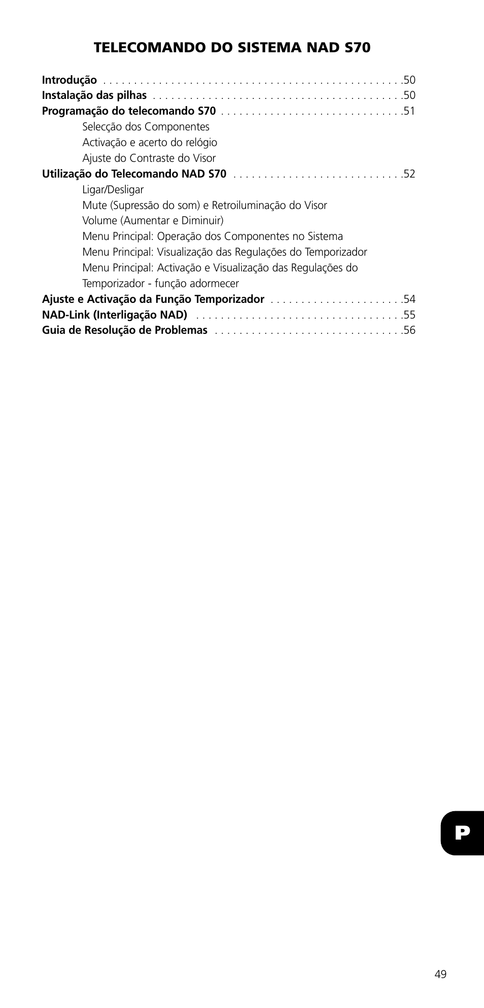 NAD SYSTEM REMOTE CONTROL S70 User Manual | Page 49 / 64