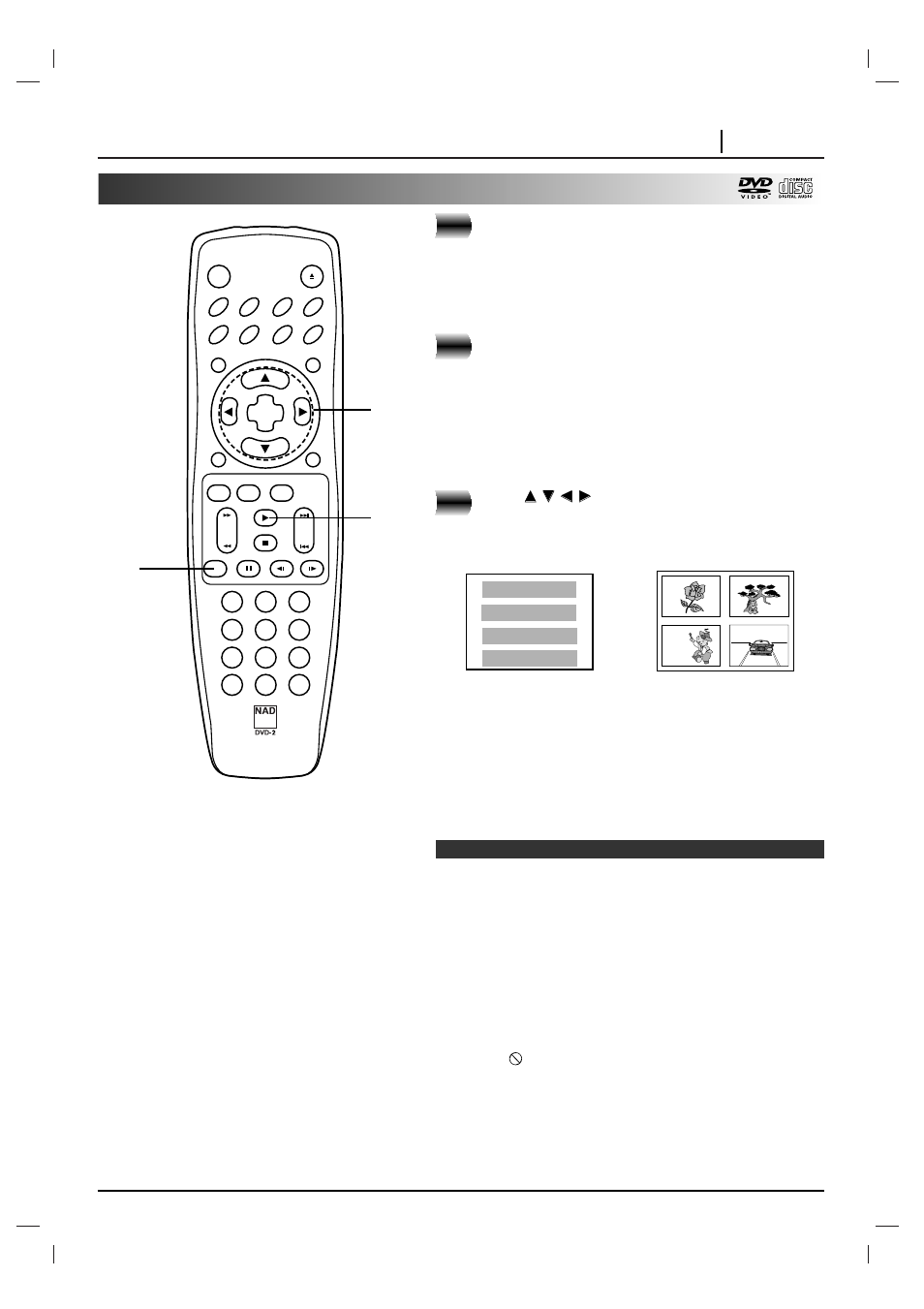 Basic playback (cont’d), Basic operations page 29, Press play to begin playback | The menu screen appears on the tv screen, Press, 12 3 4 or | NAD T 571 User Manual | Page 29 / 48