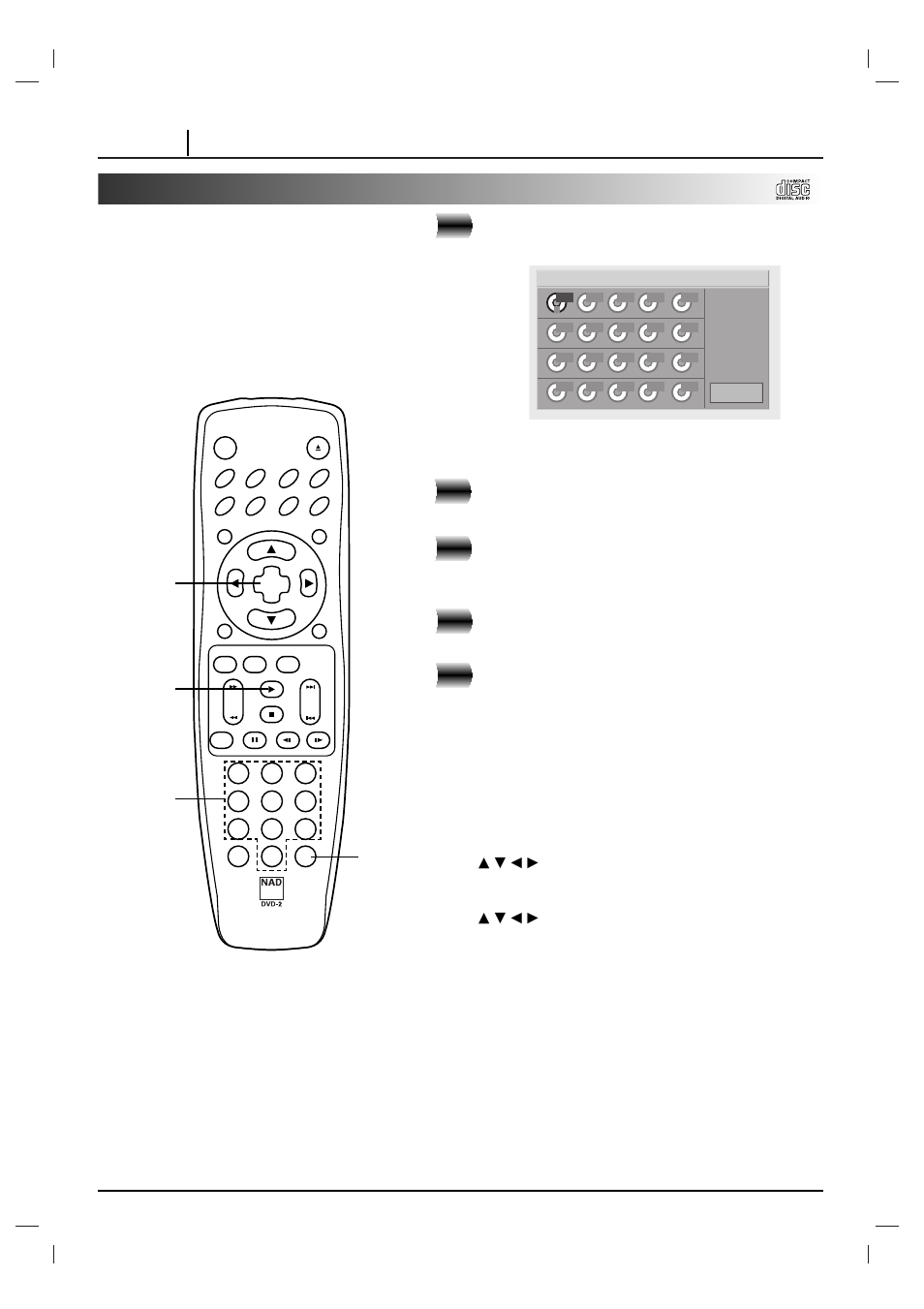 Program play, Clearing the program, Page 42 advanced operation | Press program in the stop mode, Repeat steps 2 to 3, Press play to exit the screen, After playback of all tracks programmed | NAD T 571 User Manual | Page 42 / 48