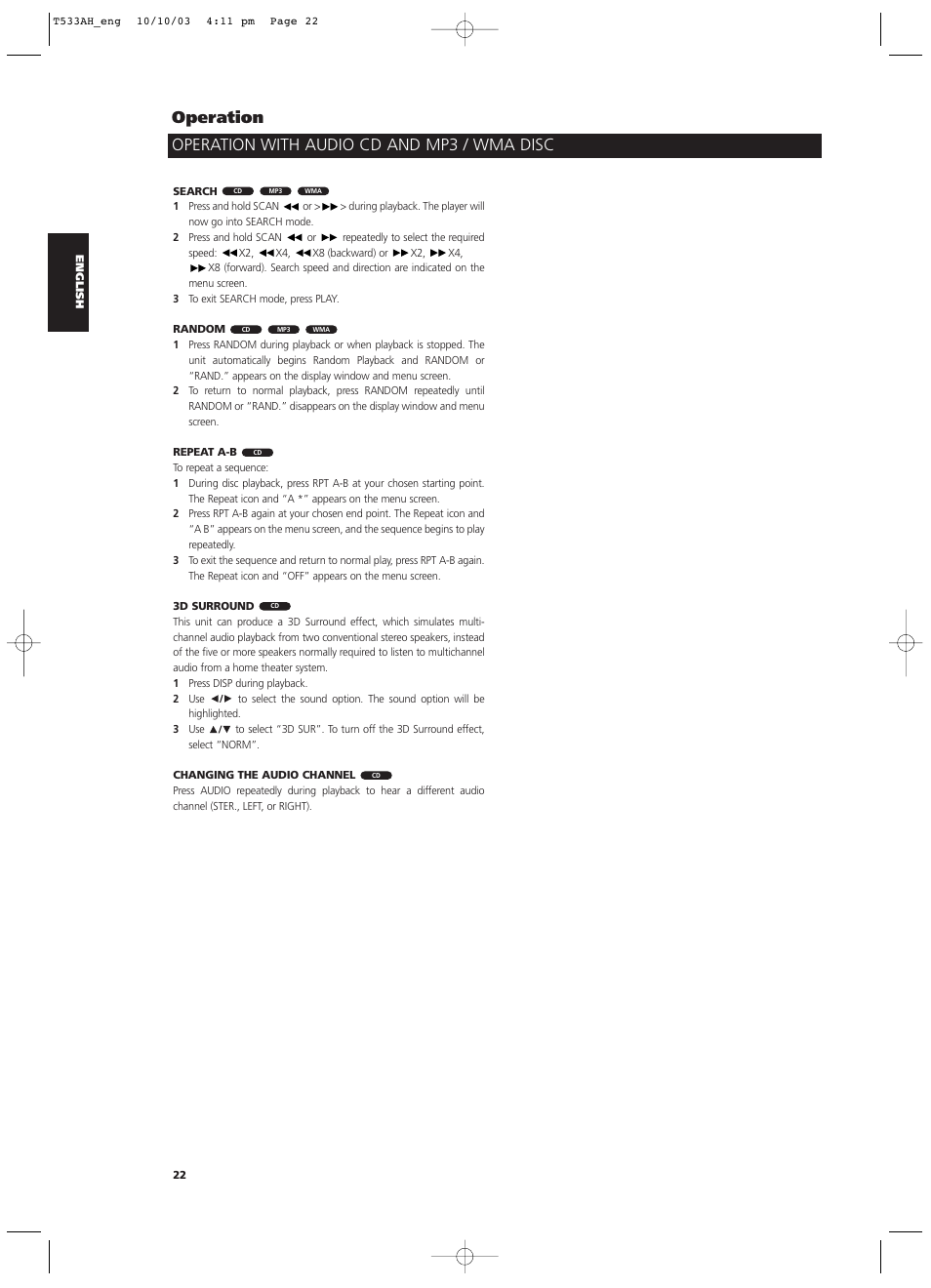 NAD T 533 User Manual | Page 22 / 30