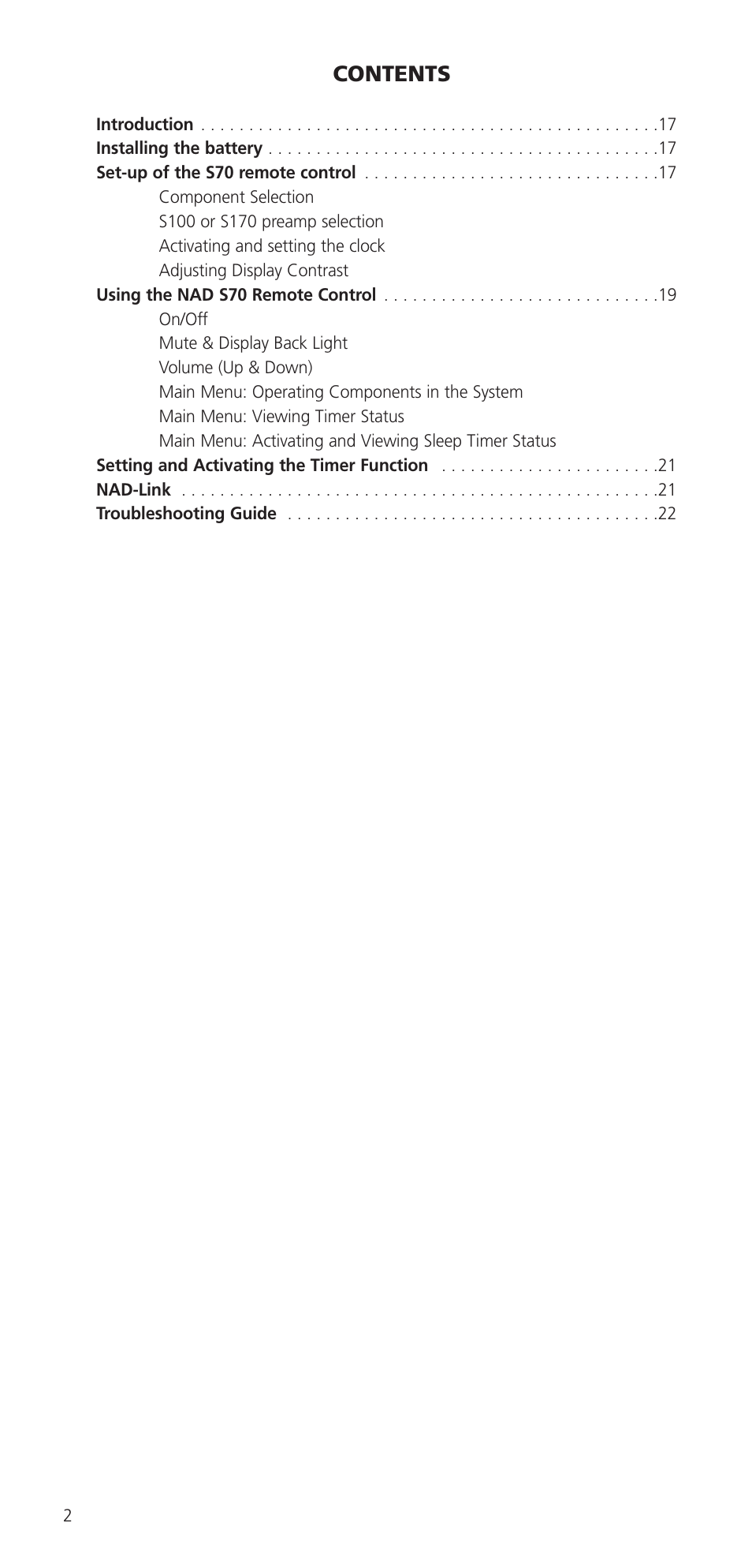 NAD S70 User Manual | Page 2 / 24