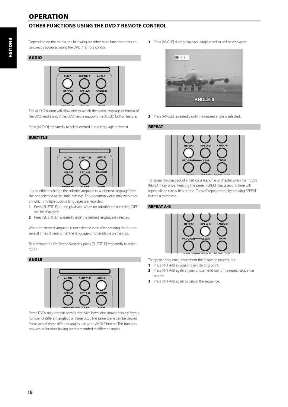 Operation | NAD T585 User Manual | Page 18 / 26