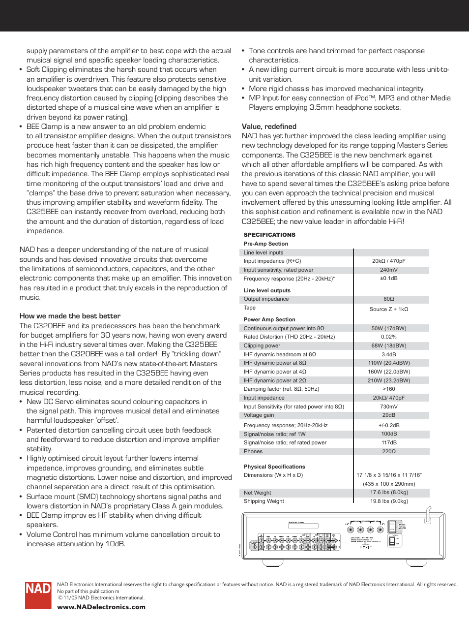 NAD C 325BEE User Manual | Page 2 / 2