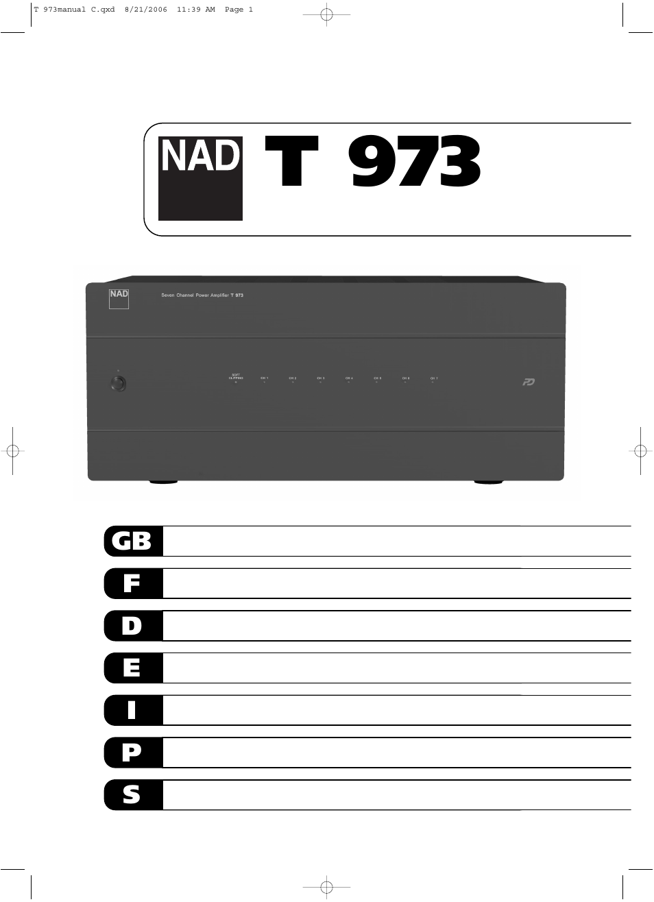 NAD T 973 User Manual | 32 pages