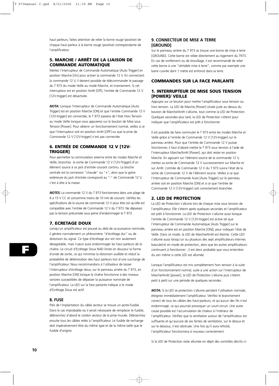 NAD T 973 User Manual | Page 10 / 32