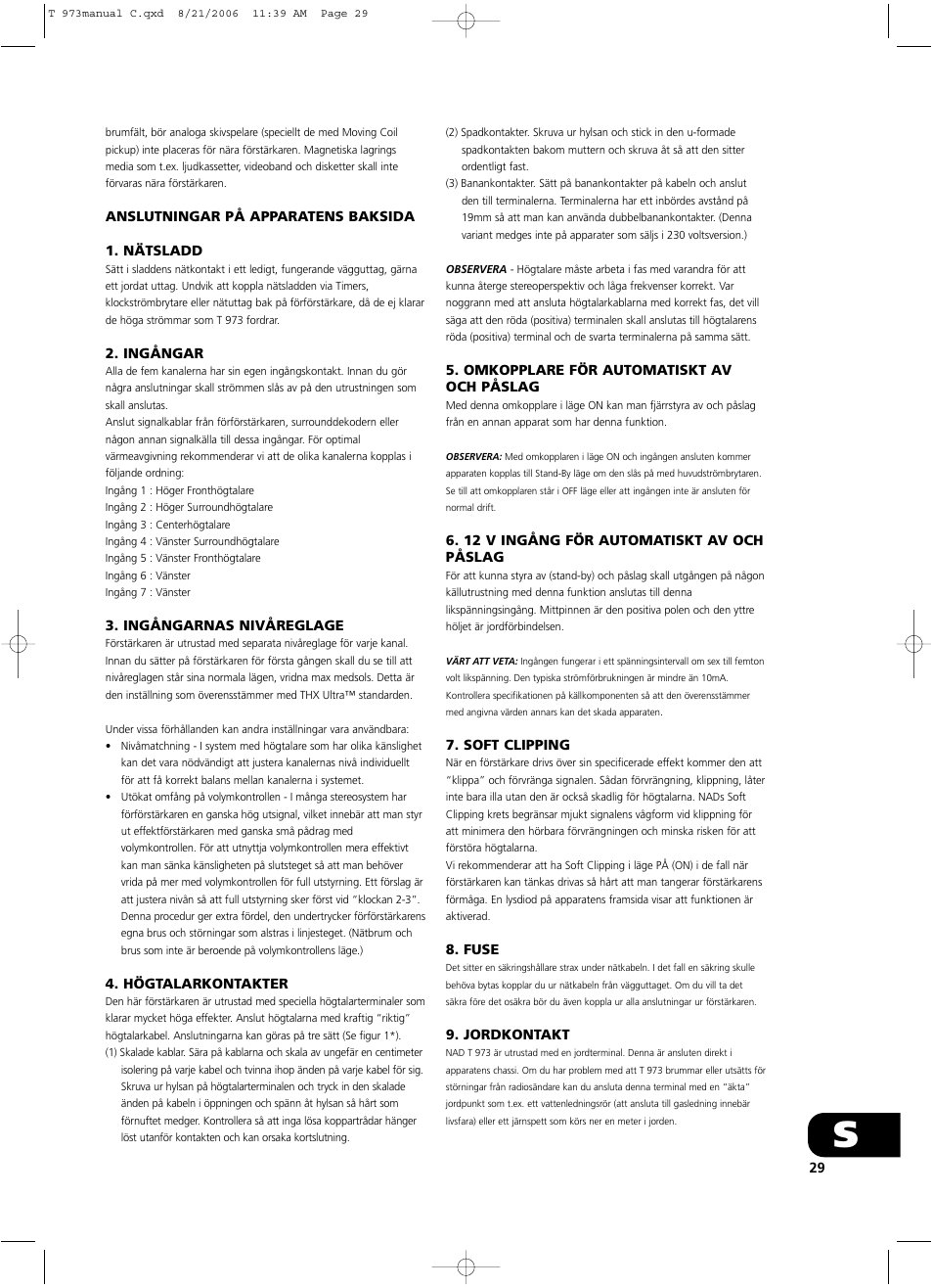 NAD T 973 User Manual | Page 29 / 32
