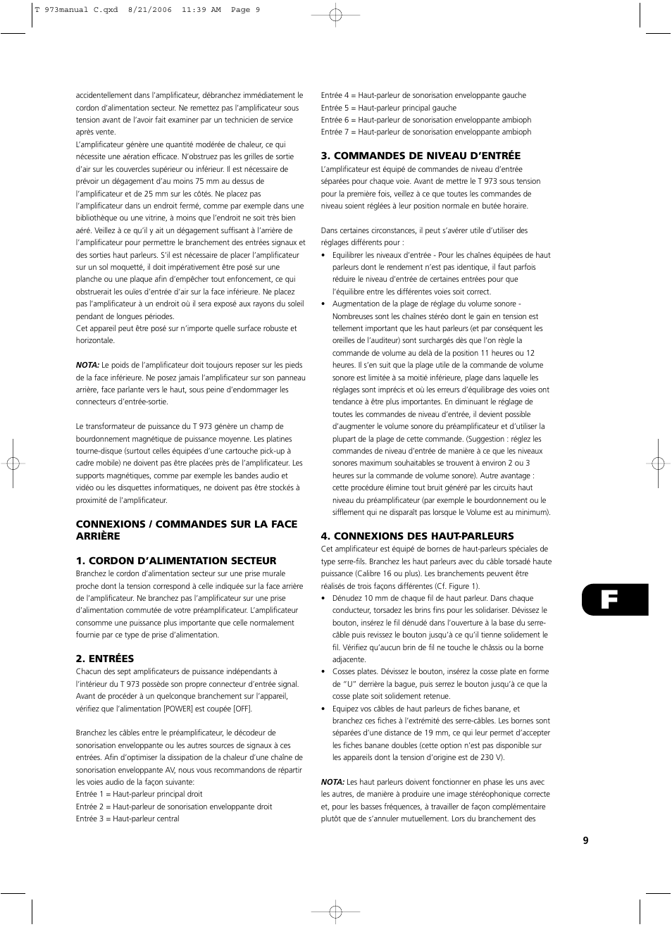 NAD T 973 User Manual | Page 9 / 32
