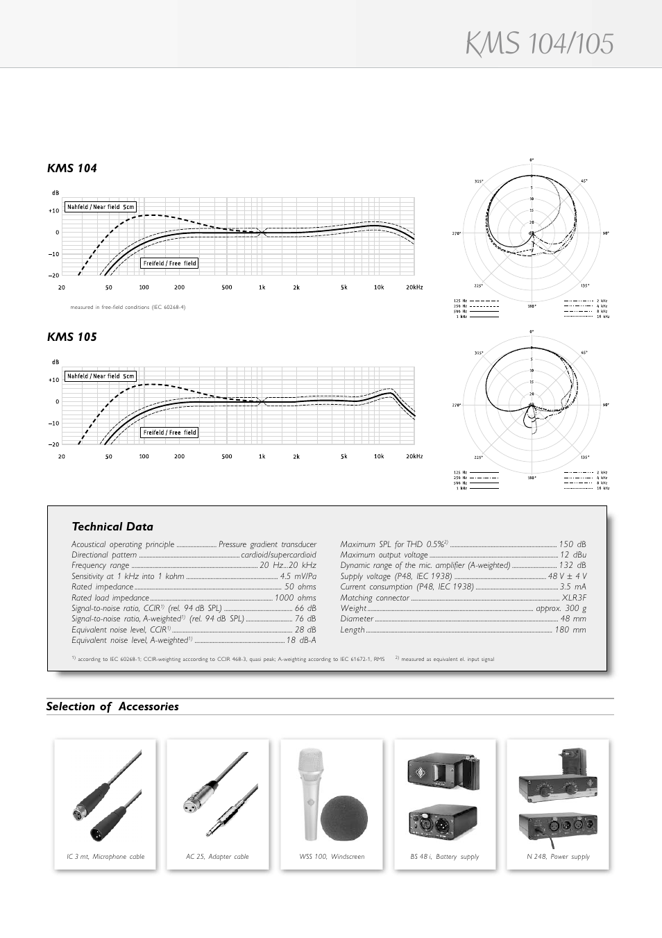 Selection of accessories | Neumann.Berlin KMS 105 User Manual | Page 5 / 6