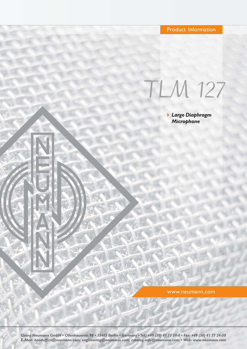 Neumann.Berlin TLM 127 User Manual | 6 pages