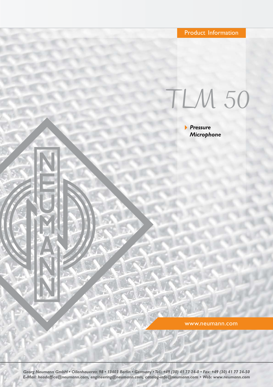 Neumann.Berlin TLM 50 User Manual | 4 pages