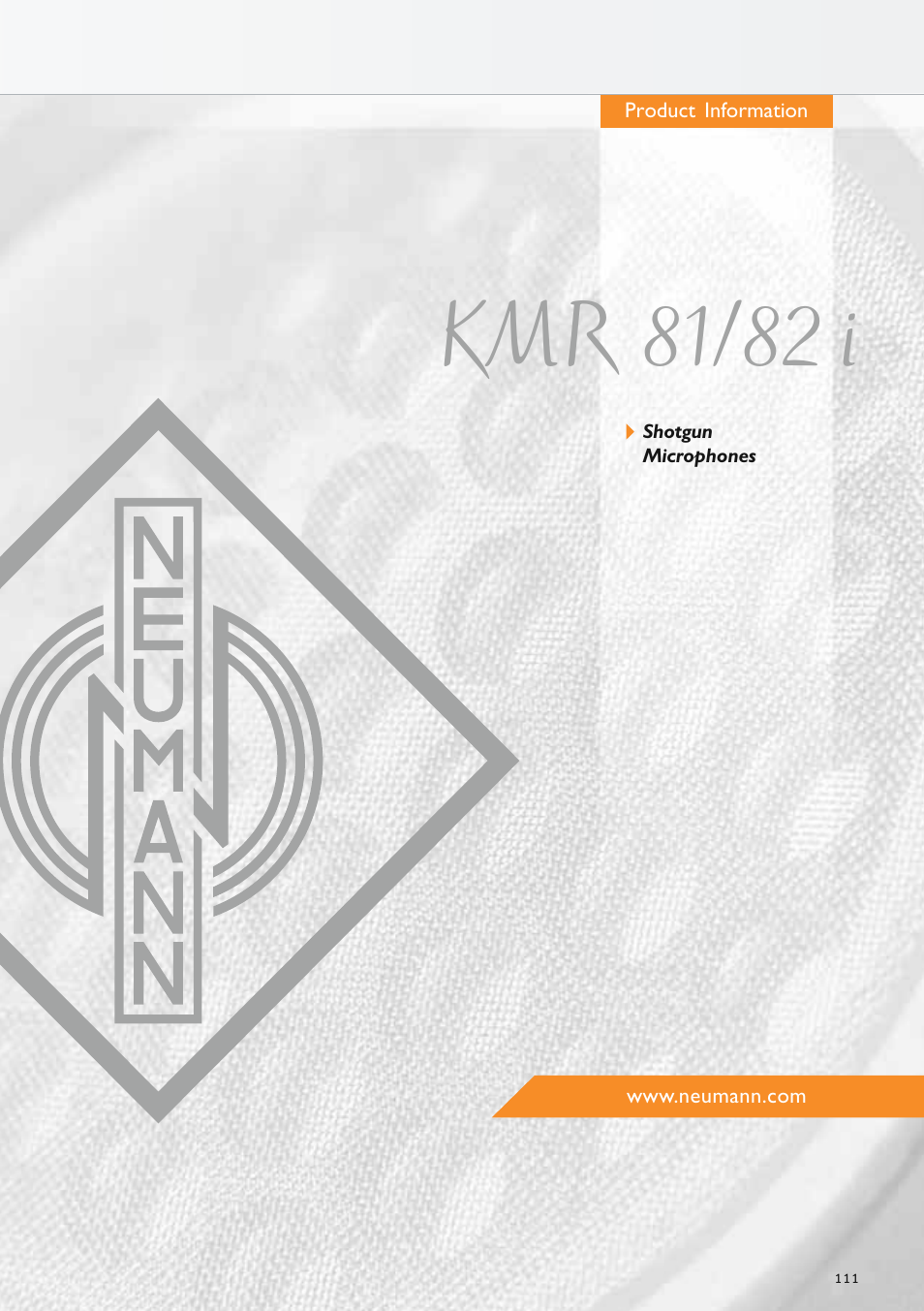 Shotgun microphones, Kmr 81/82 i | Neumann.Berlin TLM 67 User Manual | Page 111 / 162