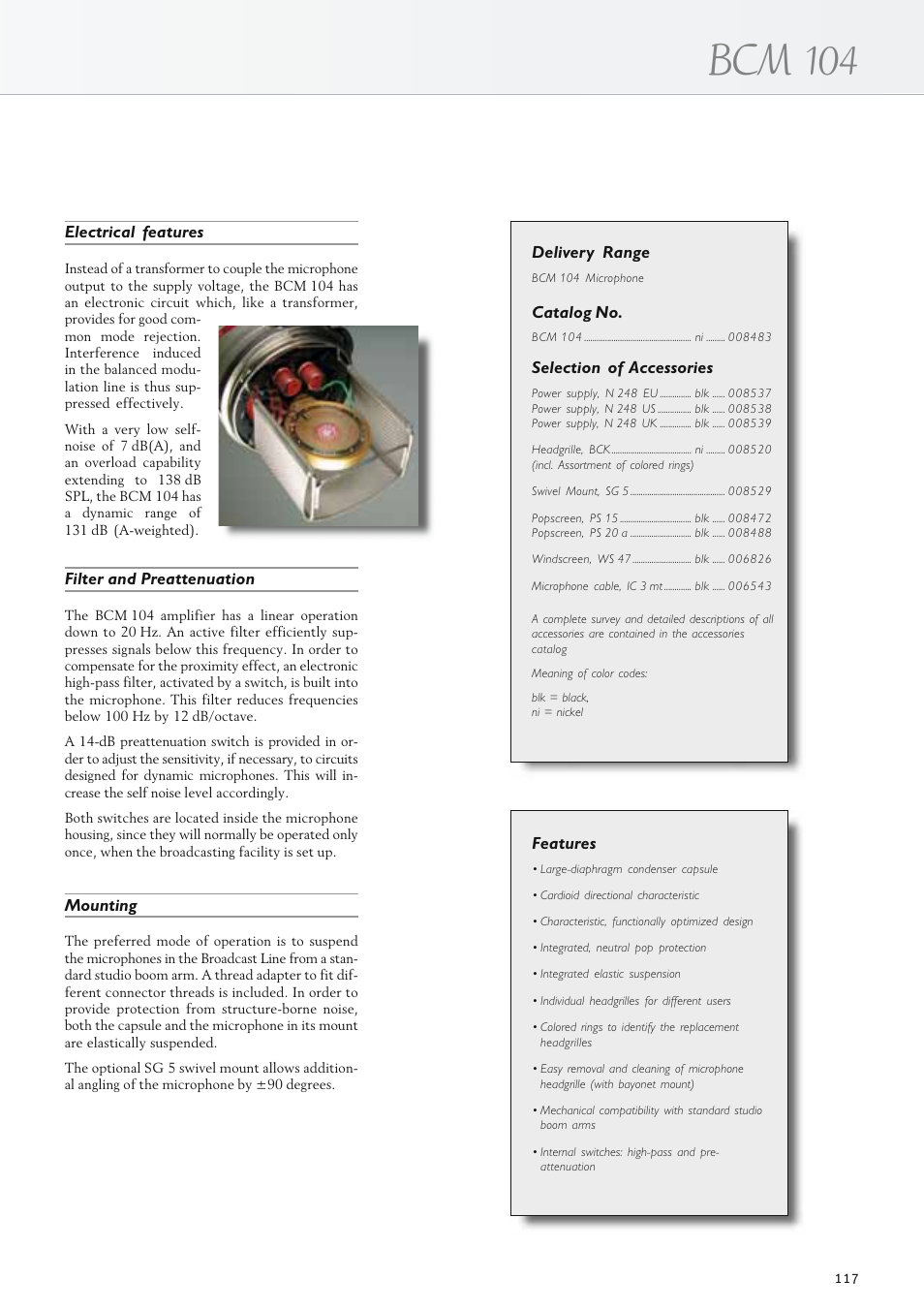 Bcm 104 | Neumann.Berlin TLM 67 User Manual | Page 117 / 162