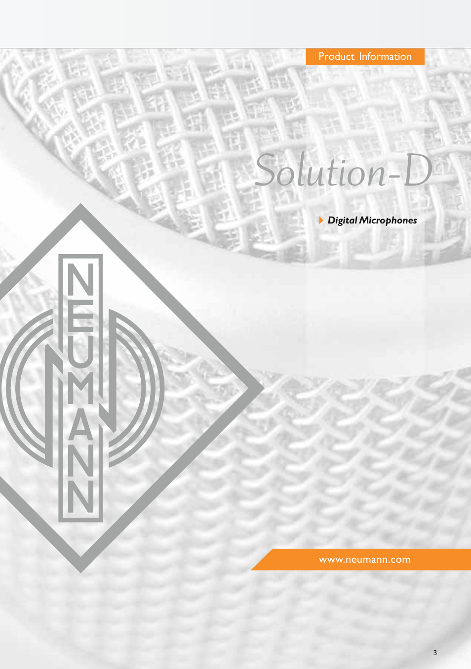 Digital microphones, Solution-d | Neumann.Berlin TLM 67 User Manual | Page 3 / 162